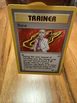 Pokemon Trainer Card Blaine Gym Challenge Holo Rare - Image 1