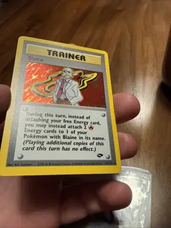 Pokemon Trainer Card Blaine Gym Challenge Holo Rare - Image 3