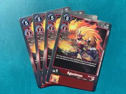 Agunimon BT4-011 Playset Resurgence Booster Foil Digimon Card Game x4 - Image 1