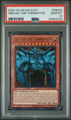 Obelisk the Tormentor Yugioh 2024 KC01-EN022 Ultra Rare PSA 10 - Image 1