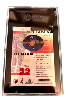 1997-98 Pinnacle Inside #3 Wayne Gretzky – SGC 8 NM-MT – Hockey Hall of Fame - Image 2