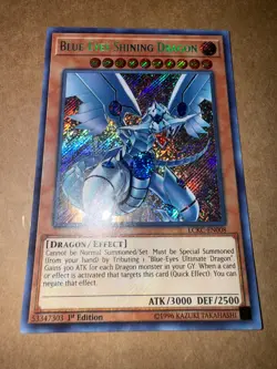 Yugioh Blue-Eyes Shining Dragon LCKC-EN008 Secret Rare 1st Edition LP - Image 1