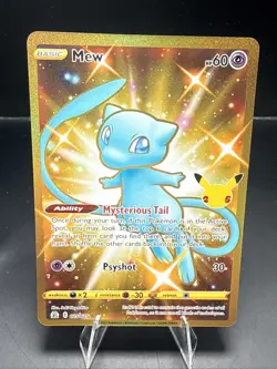 Pokemon TCG Mew 025/025 25th Celebrations Card Shiny Gold Mew NM 025/025 A - Image 2
