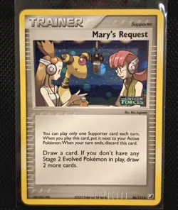 NM Stamped Reverse Holo Mary's Request (Ampharos) - Pokemon Unseen Forces 86/115 - Image 1