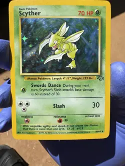 Pokemon Scyther TCG Jungle Holo Card 10/64 Unlimited Rare, MP - Image 1