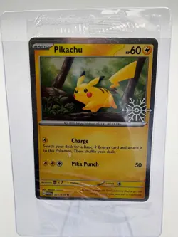Pokemon Pikachu Holo 2025 Holiday Calendar Snowflake Stamp 025 / 165 Rare - Image 1