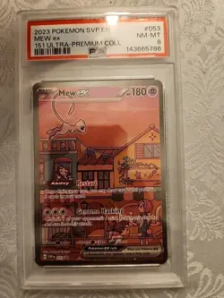 Pokemon 2023 Ultra-Premium Collection SVP EX Mew #053 PSA 8 - Image 1