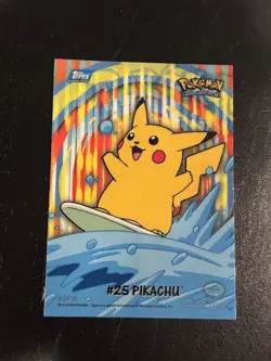 2000 Topps Pokemon TV Animation Series 2 Surfing #25 Pikachu 8 Of 10 Stick-Ons - Image 1