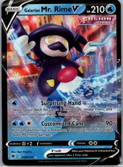 Galarian Mr. Rime V 049/189 Holo Rare V Astral Radiance Pokemon Near Mint - Image 1