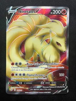 Ninetales V Full Art 177/192 SWSH02: Rebel Clash Holo Ultra Rare Pokemon - Image 1