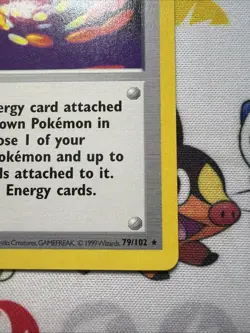 Pokemon TCG Super Energy Removal 79/102 Shadowless Base Set LP - Image 5