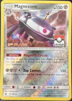 2018 Pokemon League Promo 83/156 Magnezone 3rd Place Stamp Reverse Holo - Image 1