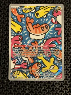 Pokemon TCG Tatsugiri 186/167 Sv06: Twilight Masquerade Illustration Rare Holo - Image 1