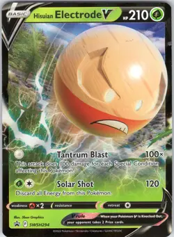 HISUIAN ELECTRODE V SWSH294 HOLO SWORD & SHIELD PROMO POKEMON DMG - Image 1