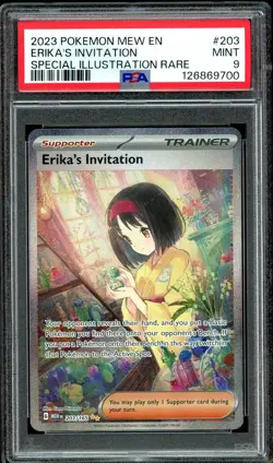 2023 Pokemon Mew EN Erika's Invitation Special Illustration Rare MT PSA 9 #203 - Image 1