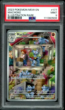 2023 POKEMON MEW EN 151 #177 MACHOKE ILLUSTRATION RARE PSA 9 - Image 1