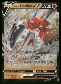 Hisuian Decidueye V 083/189 Holo V Rare Astral Radiance Pokemon Holo Near Mint - Image 1