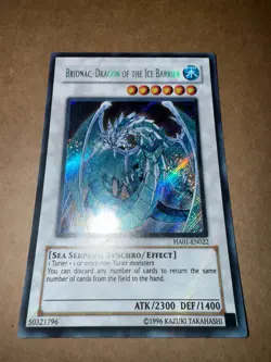 Yugioh Brionac, Dragon of the Ice Barrier HA01-EN022 Secret Rare LP - Image 1