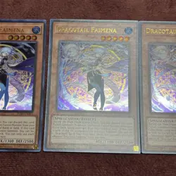 Yugioh Dracotail Faimena 1st Edition JUSH-EN002 Ultra Rare NM x 3 - Image 4