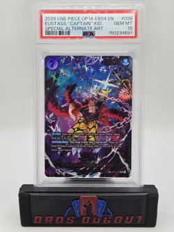 2026 ONE PIECE OP14-EB04-THE AZURE SEA'S SEVEN #039 EUSTASS "CAPTAIN" KID PSA 10 - Image 1