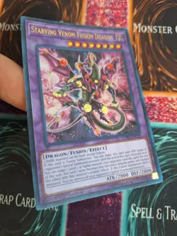 Yugioh Starving Venom Fusion Dragon LEDD-ENC25 Ultra Rare 1st Edition NM - Image 2