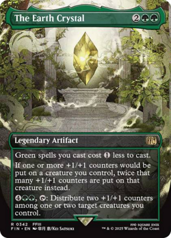 The Earth Crystal (Borderless Woodblock) FOIL Final Fantasy NM CARD ABUGames - Image 1