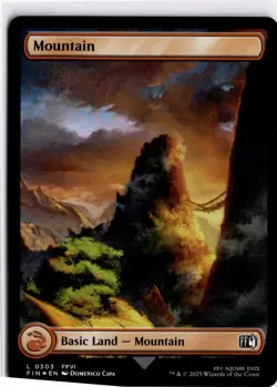 MTG FINAL FANTASY FOIL Land Mountain () L 303 NM Pack Fresh ActualScan of Card - Image 1