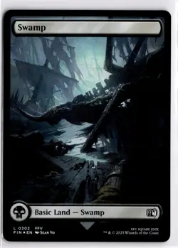MTG FINAL FANTASY FOIL Land Swamp () L 302 NM Pack Fresh ActualScan of Card - Image 1