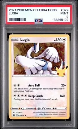 2021 POKEMON CELEBRATIONS #022 LUGIA PSA 9 - Image 1