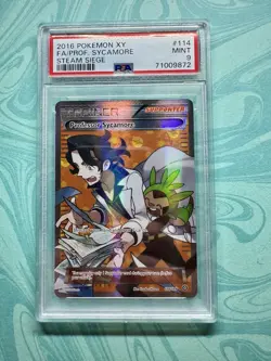 PROFESSOR SYCAMORE (Full Art) - #114 - STEAM SIEGE XY 2016 POKEMON PSA 9 - Image 1