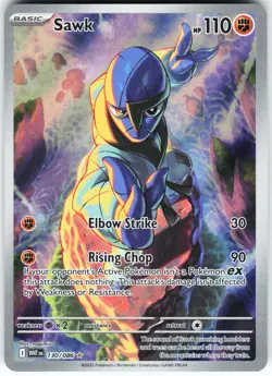 Sawk - 130/086 Pokemon SV: White Flare Holo Illustration Rare NM - Image 1