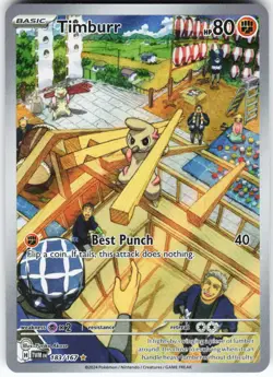 Timburr - 183/167 Pokemon SV06: Twilight Masquerade Holo Illustration Rare NM - Image 1