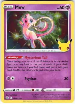 Mew 011/025 Pokemon Celebrations Holo Rare NM - Image 1