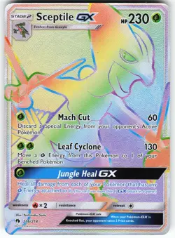 Sceptile GX (Secret) 216/214 Pokemon SM - Lost Thunder Holo Secret Rare HP/MP - Image 1