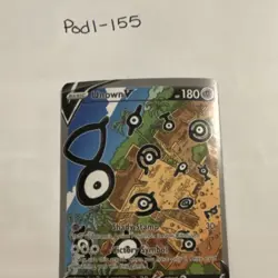 Pokemon TCG Unown V Ultra Rare Full Art Holo 177/195 Silver Tempest 180 HP - Image 1