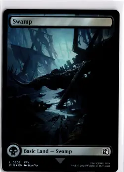MTG FINAL FANTASY FOIL Land Swamp () L 302 NM Pack Fresh ActualScan of Card - Image 1