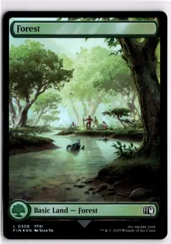 MTG FINAL FANTASY FOIL Land Forest () L 308 NM Pack Fresh ActualScan of Card - Image 1