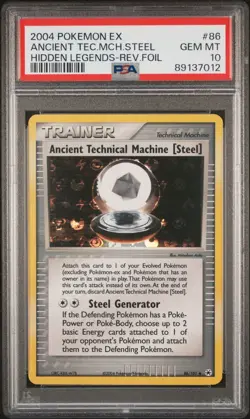 Ancient Technical Machine [Steel] PSA 10 GEM MINT Hidden Legends 86/101 Pokemon - Image 1