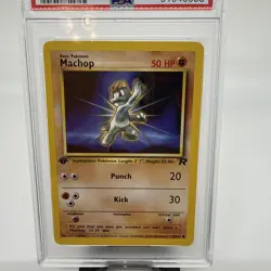 2000 Pokemon Team Rocket 1st Edition Machop #59 PSA 9 Mint - Image 2
