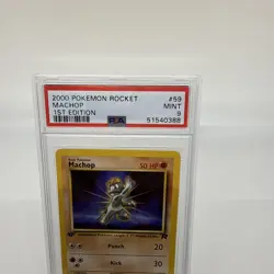 2000 Pokemon Team Rocket 1st Edition Machop #59 PSA 9 Mint - Image 3