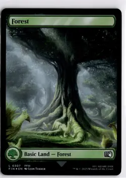 MTG FINAL FANTASY FOIL Land Forest () L 307 NM Pack Fresh ActualScan of Card - Image 1