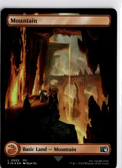MTG FINAL FANTASY FOIL Land Mountain () L 305 NM Pack Fresh ActualScan of Card - Image 1