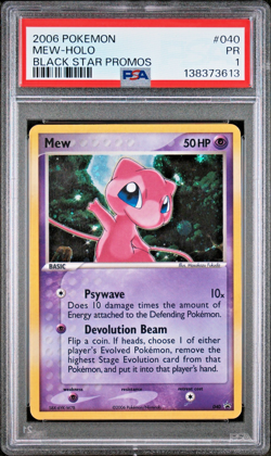 PSA 1 PR 2006 Pokemon Mew Holo Foil Rare 040 40 Black Star Promos - Image 1