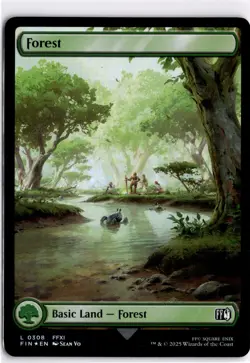 MTG FINAL FANTASY FOIL Land Forest () L 308 NM Pack Fresh ActualScan of Card - Image 1