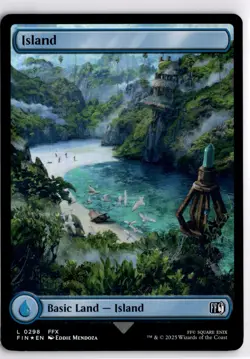MTG FINAL FANTASY FOIL Land Island () L 298 NM Pack Fresh ActualScan of Card - Image 1