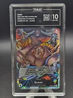 2023 One Piece OP04 Queen Alternate Art Leader TAG 10 - Image 1