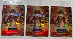 3 Lot One Piece Card Monkey D. Luffy Treasure Booster Foil Promo Card ST10-006 - Image 1