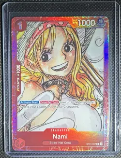 Bandai One Piece Nami ST01-007 Special Holo Character 1000 Power English Card - Image 1