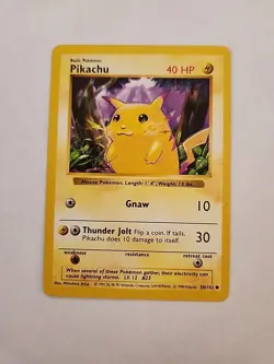 Pokemon Pikachu TCG Base Set Shadowless Common Card 58/102 - Image 1