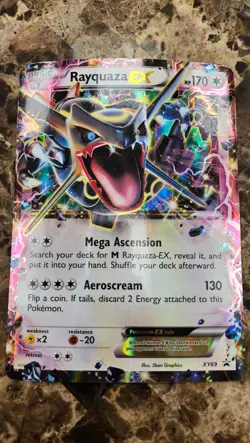 2 Pokemon Jumbo Oversized Promo Cards Snorlax GX SM05 and Rayquaza EX XY69 - Image 2